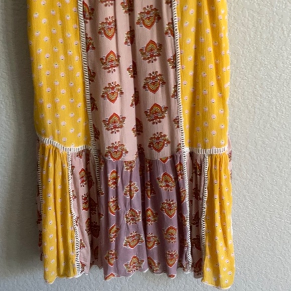 Anthropologie Yellow and Pink Ruffled Sundress - Picture 5 of 9